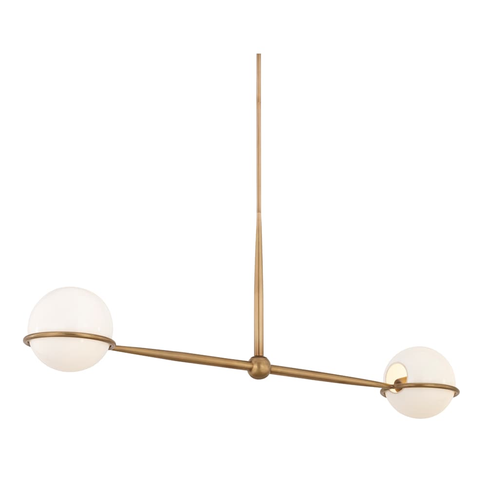 Minka Lavery 12507-732 Orstyn 2 Light 52" Wide Linear Chandelier with Opal Glass
