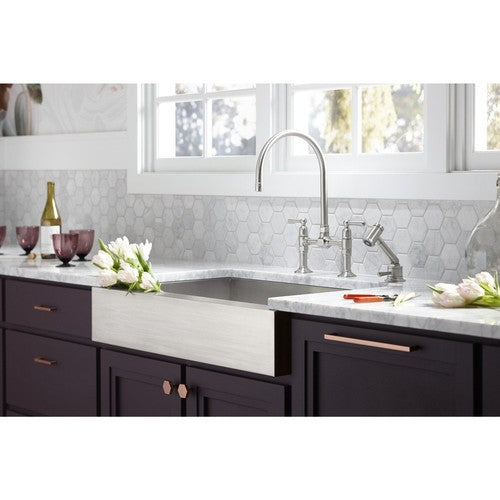 KOHLER K-3943 30" Single Bowl 18-Gauge Stainless Steel Apron Front Kitchen Sink