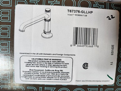 BRIZO T67376-GL Deck Mounted Roman Tub Filler - Less Handles and Rough-In