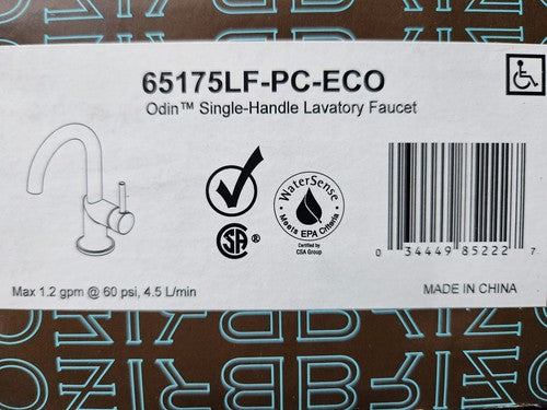 BRIZO 65175LF-PC-ECO Single Hole Bathroom Faucet