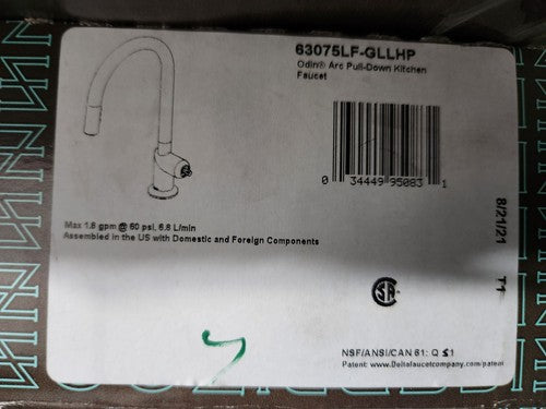 Brizo 63075LF-GLLHP Pull-Down Faucet with Arc Spout, Less Handle