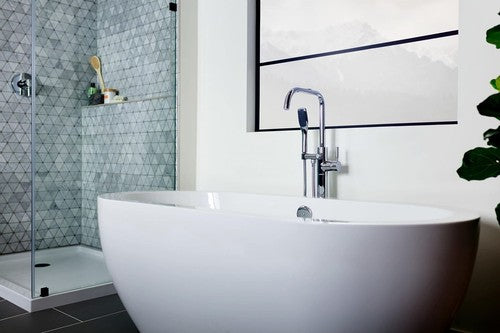 Miseno MTF194 Floor Mounted Tub Filler with Single Function Hand Shower