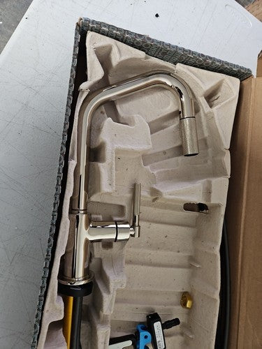 BRIZO 64063LF-PN PULL-DOWN KITCHEN FAUCET INSTALLED
