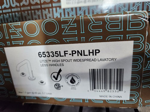 BRIZO 65335LF-PNLHP HIGH SPOUT WIDESPREAD LAVATORY LESS HANDLES