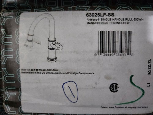 Brizo 63025LF-SS 1.8 GPM Single Hole Pull Down Kitchen Faucet with MagneDock
