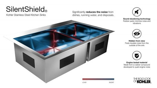 KOHLER K-5416-NA Strive Self-Trimming Farmhouse SmartDivide Undermount Large/Med