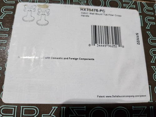 BRIZO HX70475-PC Wall Mount Tub Filler Cross Handles