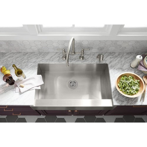 KOHLER K-3943 30" Single Bowl 18-Gauge Stainless Steel Apron Front Kitchen Sink