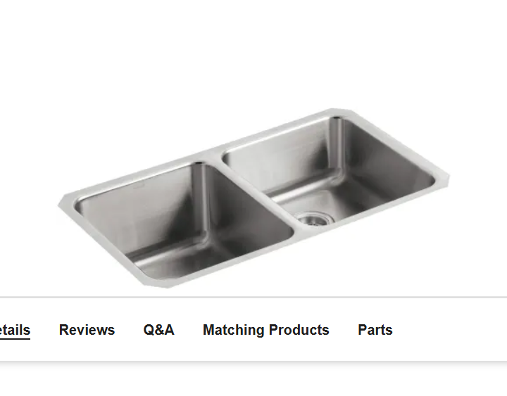 Kohler K-3351-NA Undertone 32" Double Basin Under-Mount 18-Gauge Stain