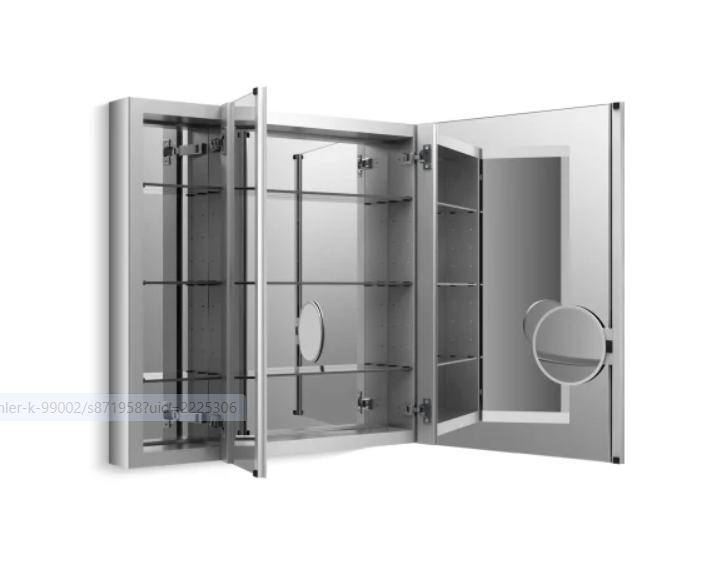 Kohler K-99011-NA 40" x 30" Triple Door Reversible Hinge Frameless Mirr