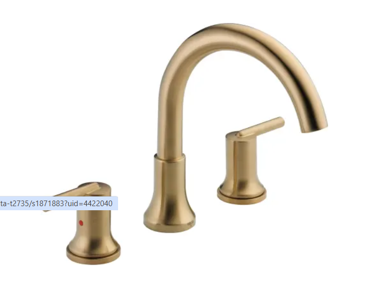 Delta T2759-CZ Trinsic Deck Mounted Roman Tub Filler Trim with Metal Lever H
