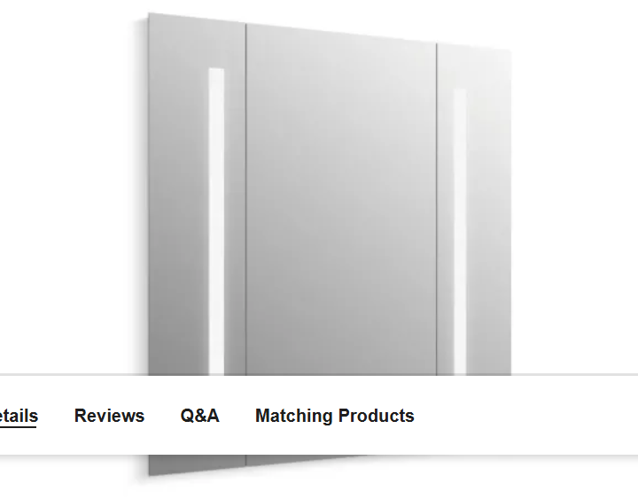 Kohler K-99572-TLC-NA Verdera 34" W x 33" H Modern Rectangular Frameles