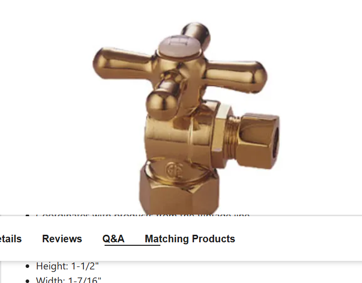 Kingston Brass CC43102X Vintage Quarter Turn Valves (1-2" FIP X 3-8" O.D. Co