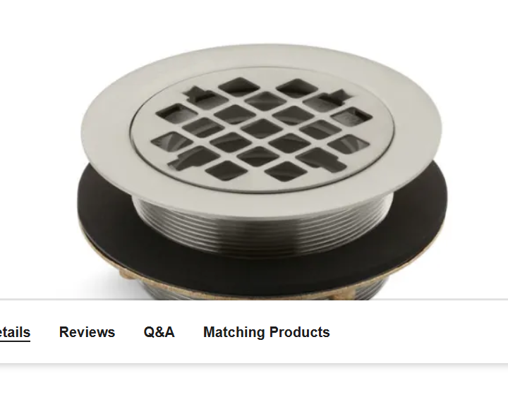 Kohler K-9132-BN 4-3/8" Round Shower Drain