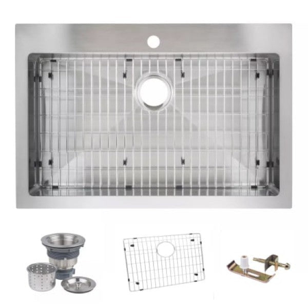 Miseno MNO3322SRTM 33 Top-Mount-Undermount Single Basin Stainless Steel Ki