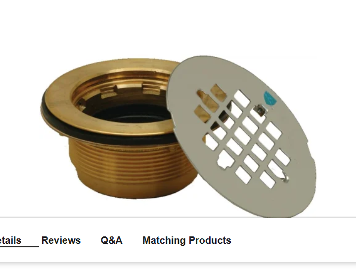 PROFLO PF140NC 4-1-4" Shower Drain Strainer with 2" Brass No-Caulk Shower Dr
