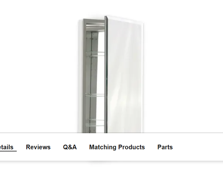 Robern PLM2440GB PL Series 40" x 23-1-4" x 4-5-8" Reversible Single Doo