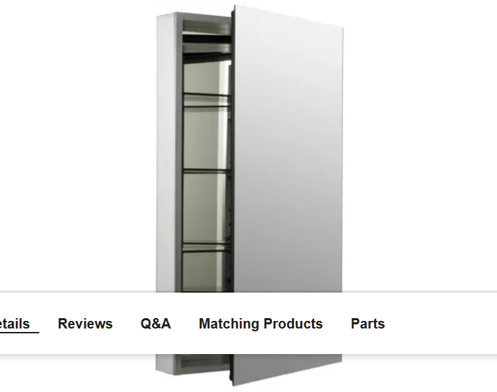Kohler K-2936-PG-SAA Catalan 24-1-8" x 36-1-8" Single Door Medicine Cabine