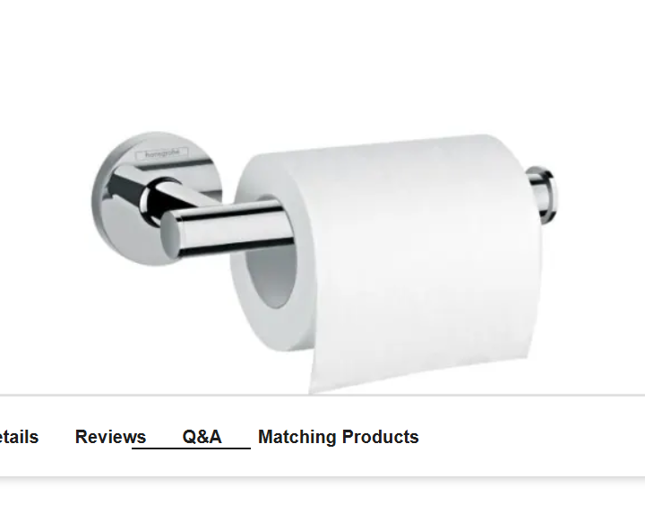 Hansgrohe 41726000 Logis Universal Wall Mounted Euro Toilet Paper Holder wit