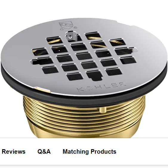 Kohler K-22675-S Round Grid Shower Drain