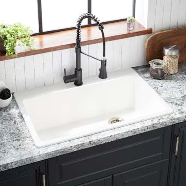 Signature Hardware SHGR1B3322WH Totten 33 Drop In - Undermount Single Basin