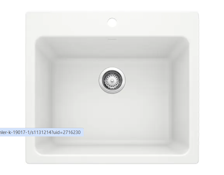 Blanco 401927 Liven 25" Dual Mount Single Basin SILGRANIT Laundry Sink