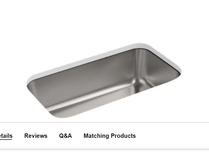 Kohler K-5290-NA Undertone 31-1-4" Undermount Single Basin Kitchen Sink