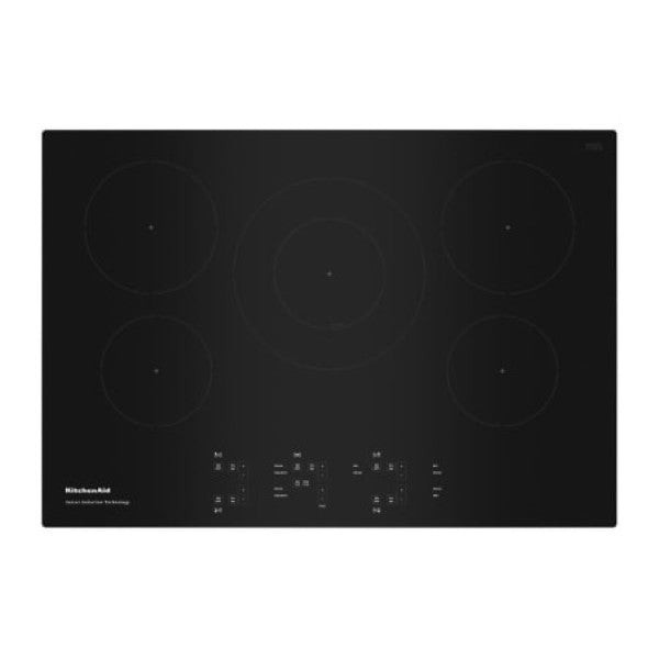 KitchenAid KCIG550JBL 30 Inch Wide 5 Burner Induction Cooktop with Sensor In