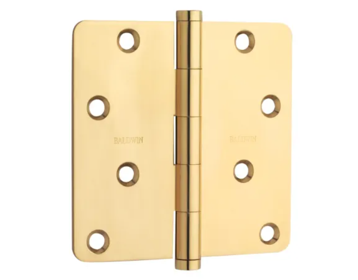 Baldwin 1440003I 4" x 4" Solid Brass Plain Bearing 1-4" Radius Corner Mo