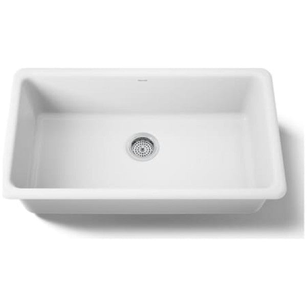 Kohler K-5707-0 Iron-Tones 33 Undermount Single Basin Enameled Cast Iron K ^