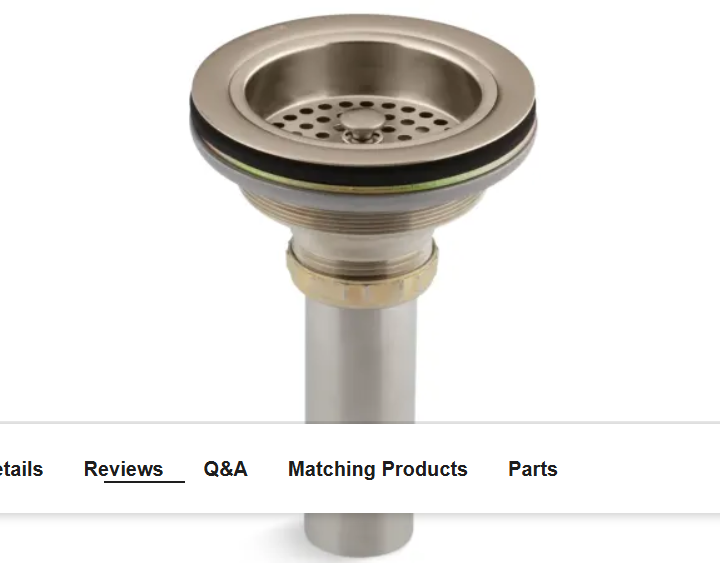 Kohler K-8801-BV Duostrainer Basket Strainer with Sink Drain and Tailpi