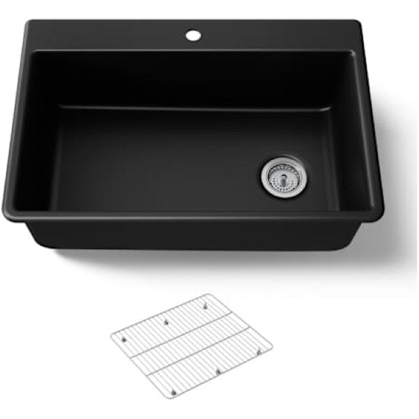 Kohler K-8437-1-CM1 Kennon 33 Top or Undermount Single Bowl Neoroc Composi @