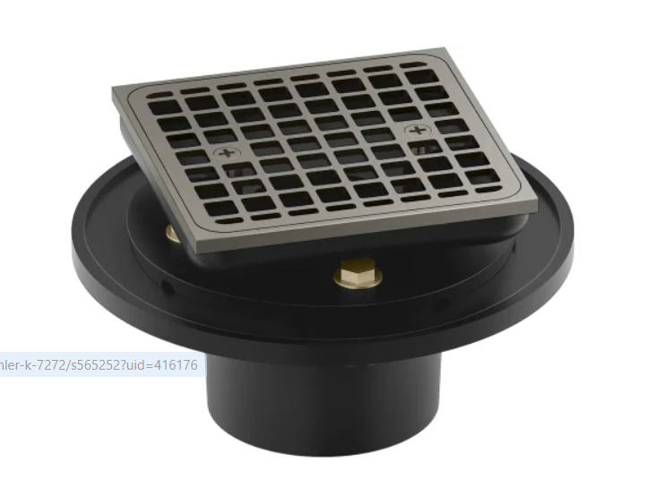 Kohler K-22673-BN Clearflo Square Brass Tile-In Shower Drain