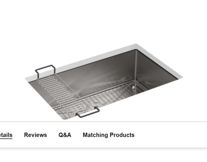 Kohler K-5409-NA Strive 29" Single Basin Undermount 16-Gauge Stainless S