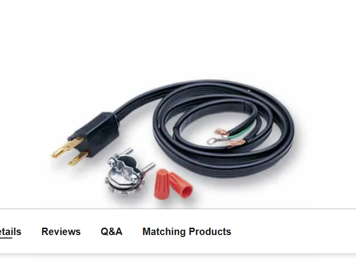 InSinkErator CRD-00 Garbage Disposal Power Cord Kit 3 Feet UL Listed