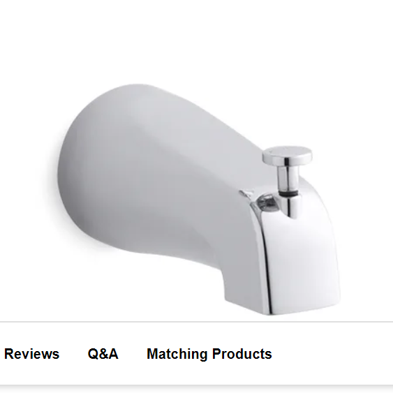 Kohler K-GP85555-CP Diverter Bath Spout with 1/2" NPT Connection
