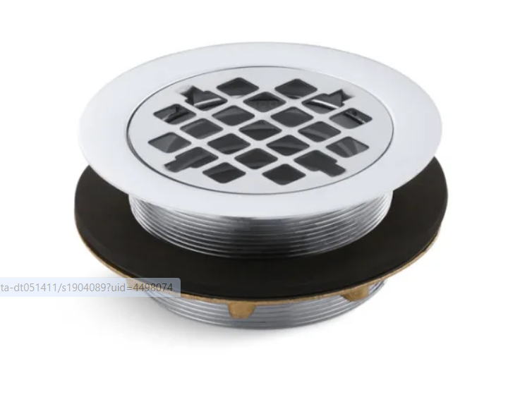 Kohler K-9132-CP 4-3-8" Round Shower Drain with Gasket