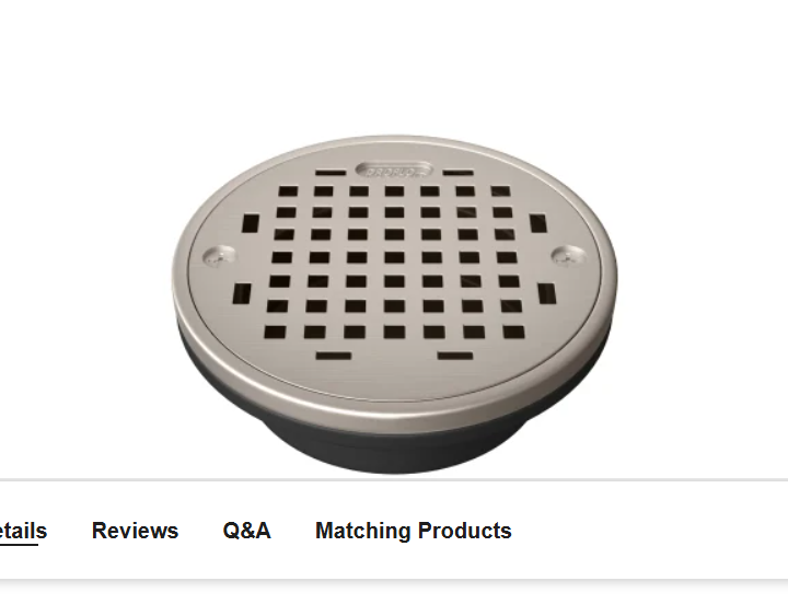 PROFLO PF42932 3"or 4" ABS Shower Drain with 5" Nickel Strainer
