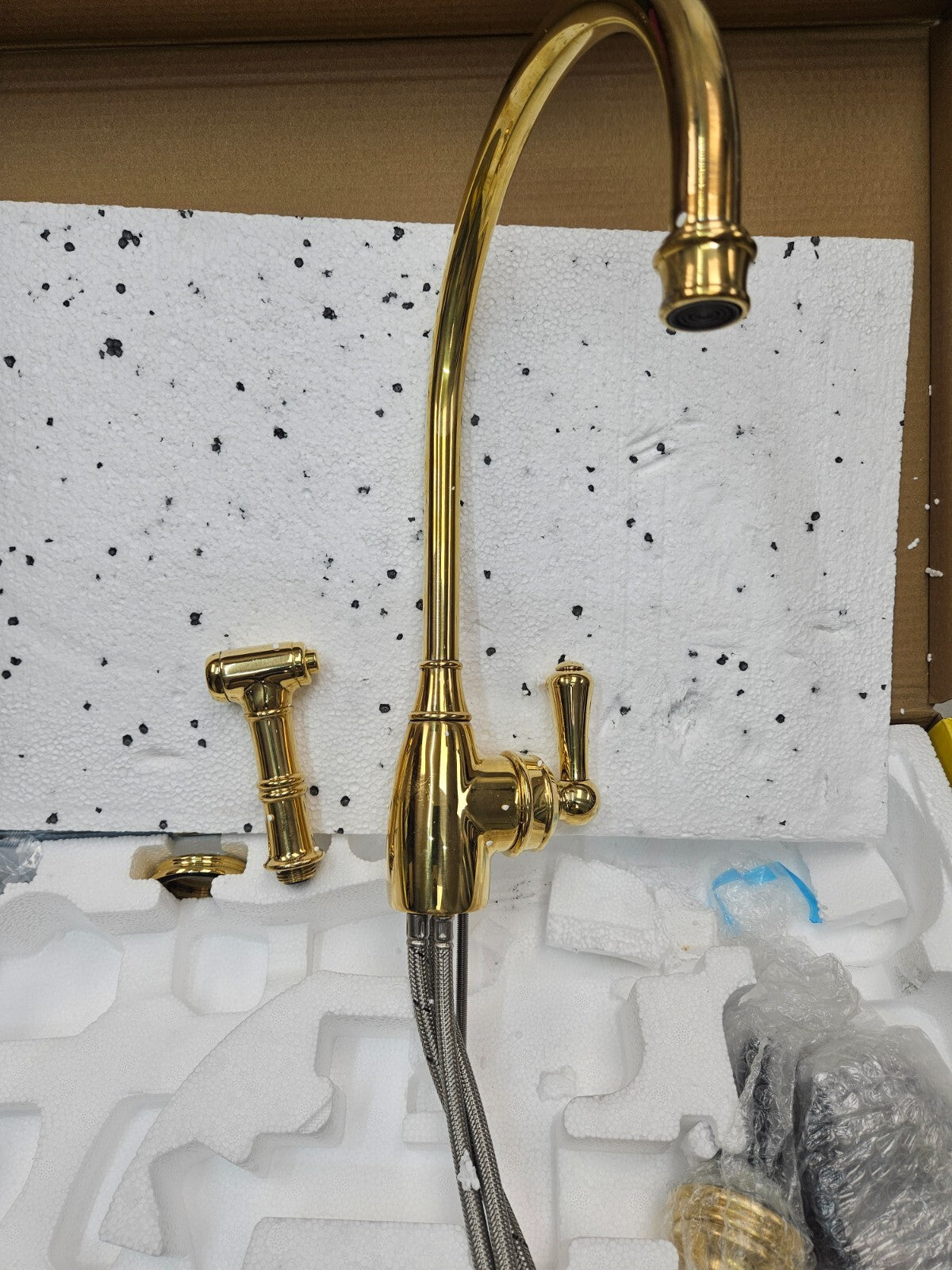 Perrin and Rowe U.4702ULB-2 Single Hole Kitchen Faucet UNLACQUERED BRASS