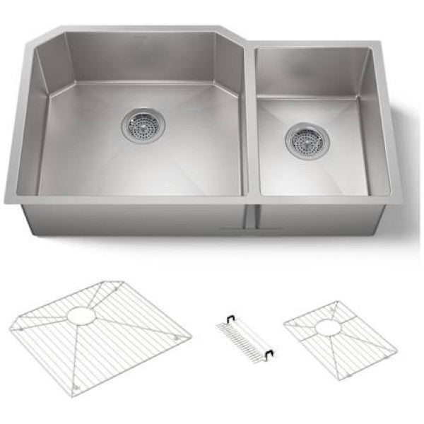 Kohler K-5282-NA Strive 36 Double Basin Undermount 16-Gauge Stainless Steel