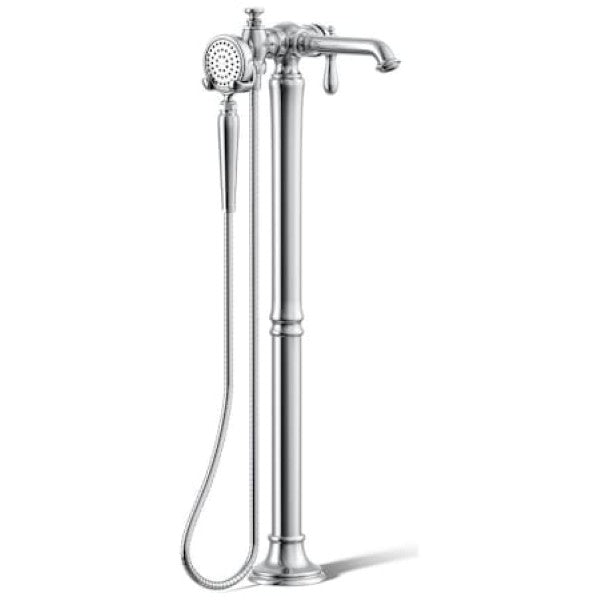Kohler K-T72790-9M-CP Artifacts Floor Mounted Tub Filler with Built-In Div