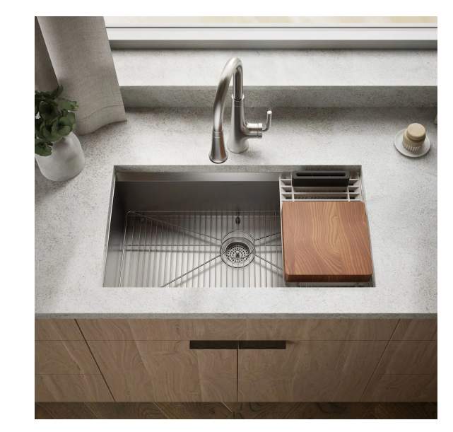 Kohler K-28876-NA Tempered 32-1-4" Undermount Single Basin Stainless St