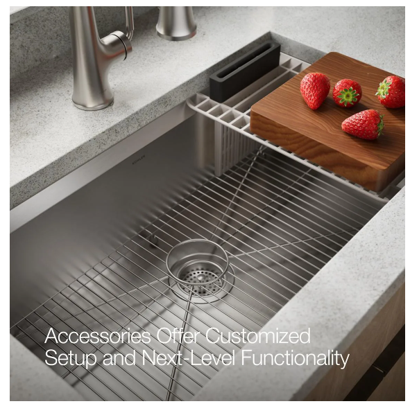 Kohler K-28876-NA Tempered 32-1-4" Undermount Single Basin Stainless St