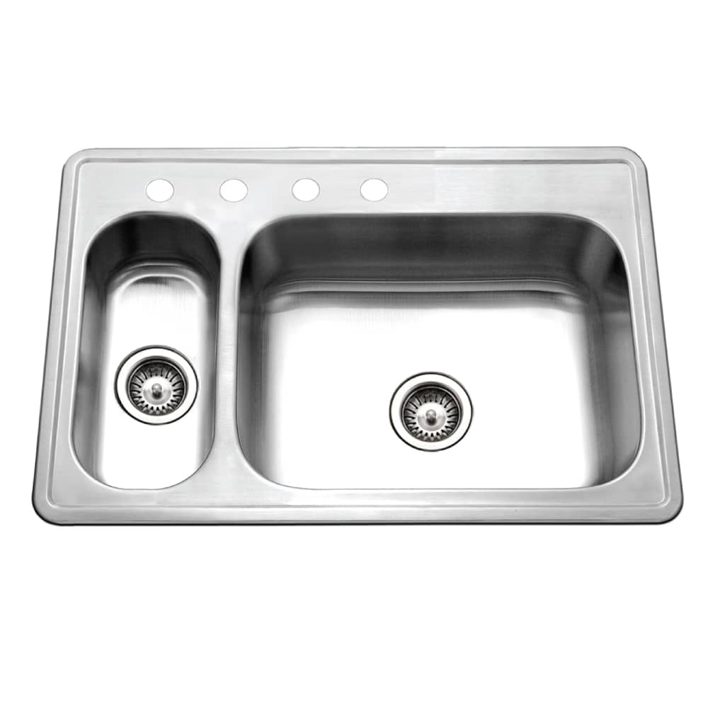 Houzer LHD-3322-1 Legend 33" Drop In Double Basin Stainless Steel Kitchen Sink w