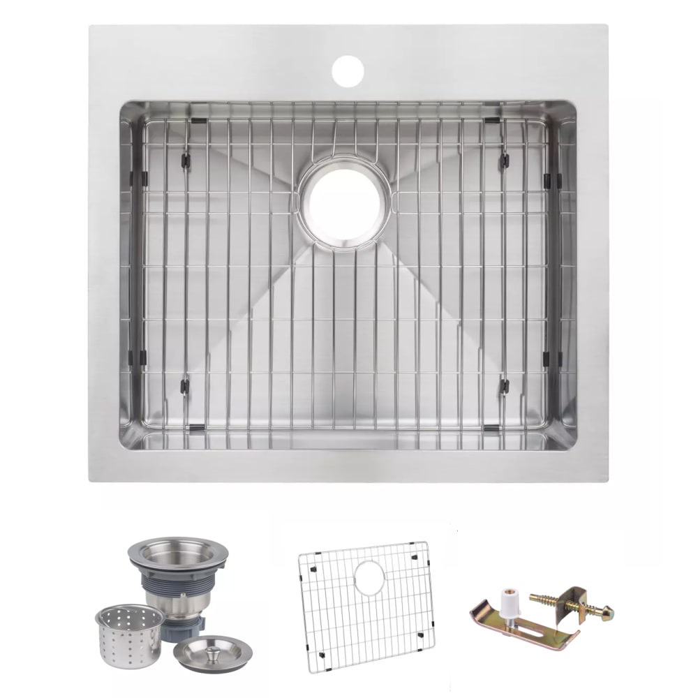 Miseno MNO2421SRTM 24" Top-Mount-Undermount Single Basin Stainless Steel Kitchen