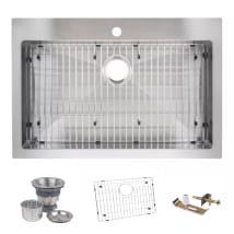 Miseno MNO3322SRTM 33" Top-Mount-Undermount Single Basin Stainless Steel Kitchen
