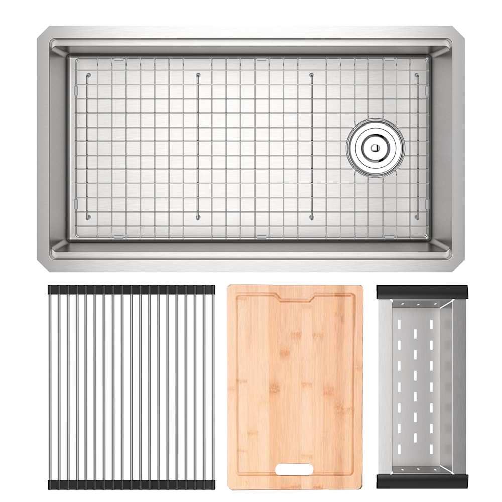Rohl RUWUM3319WSSB Culinario 33" Undermount Single Basin Stainless Steel Kitchen