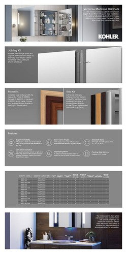 Verdera 20 in. W x 30 in. H Recessed Medicine Cabinet in Anodized Aluminum