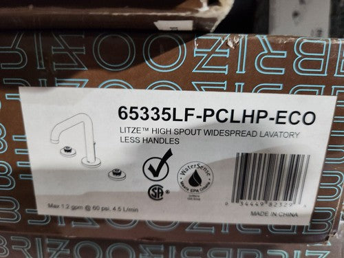 BRIZO 65335LF-PCLHP-ECO HIGH SPOUT WIDESPREAD LAVATORY LESS HANDLES