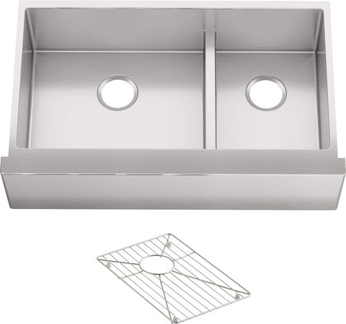 KOHLER K-5416-NA Strive Self-Trimming Farmhouse SmartDivide Undermount Large/Med
